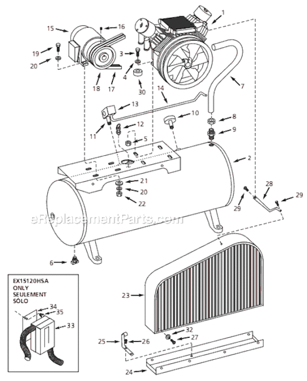 Page A Diagram and Parts List for EX15120HA 2005 Campbell Hausfeld Compressor